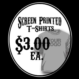 3 dollar custom screen printed shirts